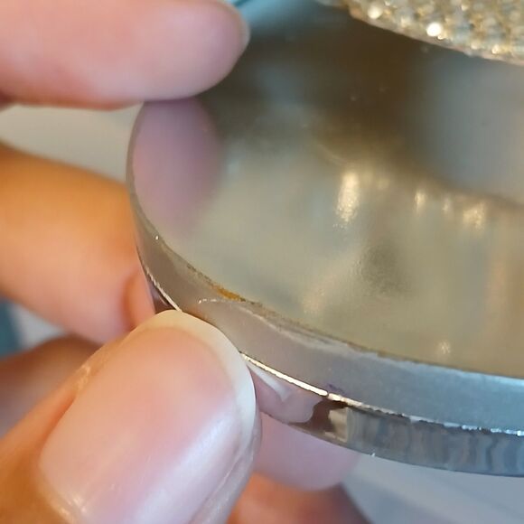 Michael Kors Size 9M Berkley T-Strap Silver Gold Glitter Zip Peep Toe Heels READ - Picture 12 of 16